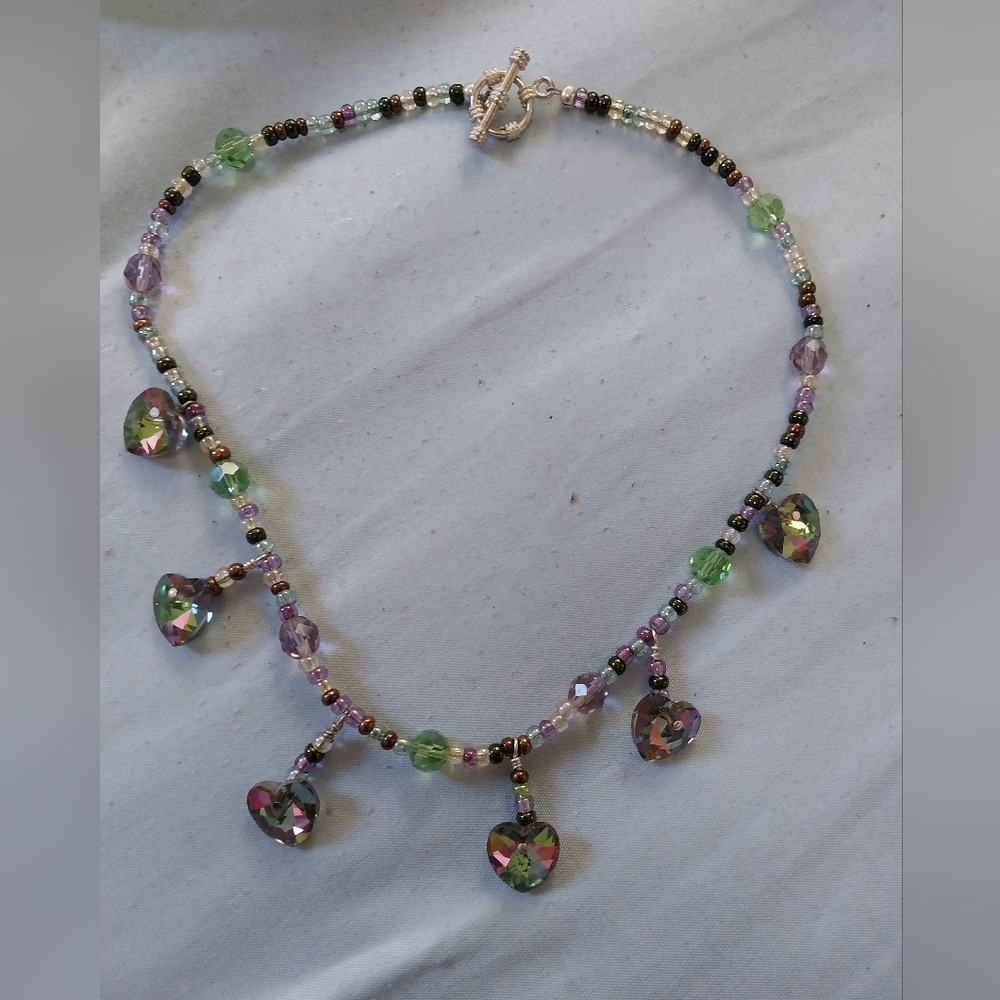 Rainbow glass necklace